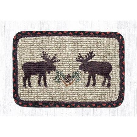 CAPITOL EARTH RUGS Wicker Weave Swatch- Moose and Pinecone 85-019MP